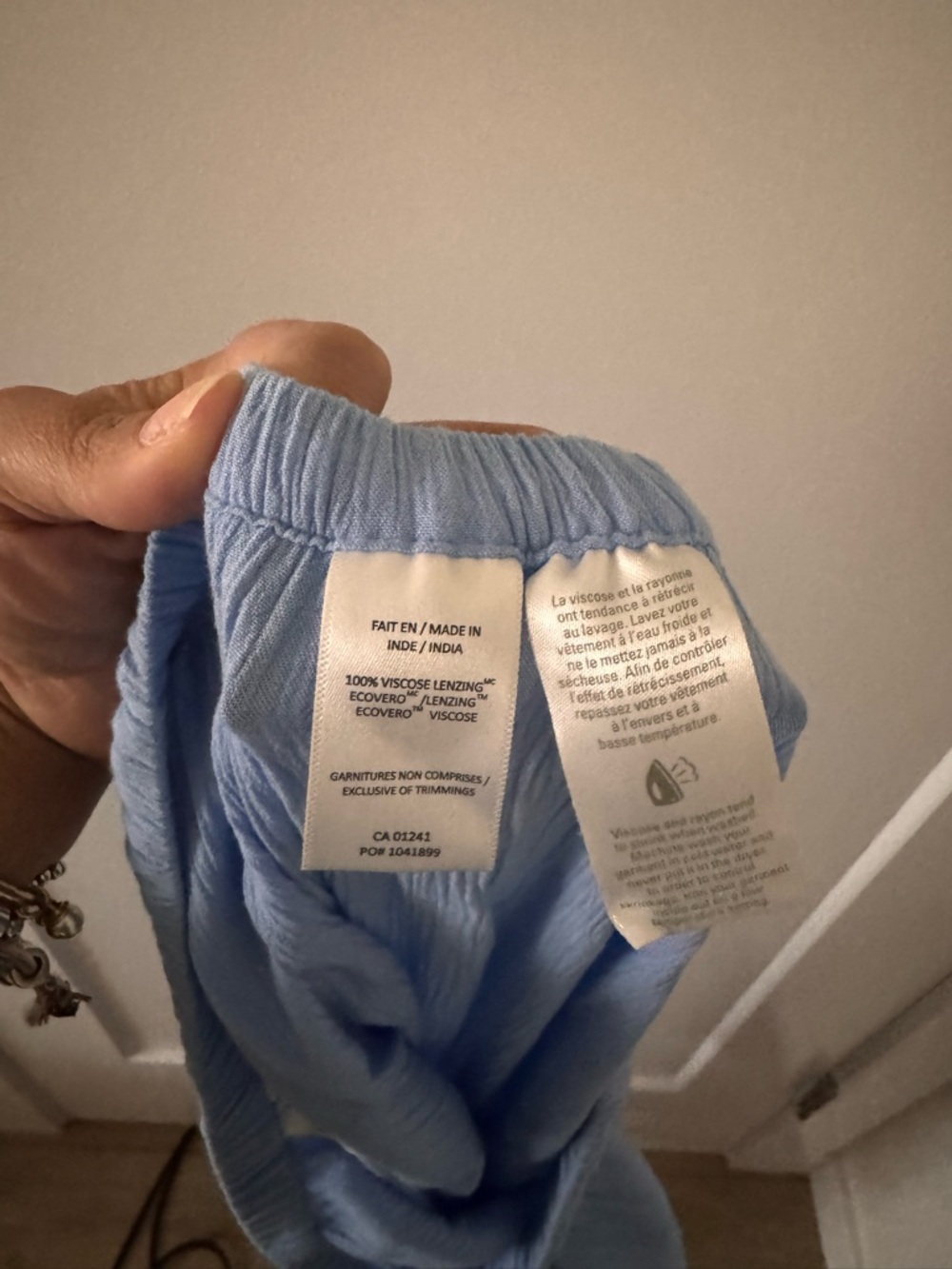 Simons Twik brand crinkled wide-leg pants in light blue size extra large - Picture 4 of 4
